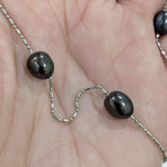 NW0T🔥Tahitian Black Pearls Necklace - Picture 8 of 11